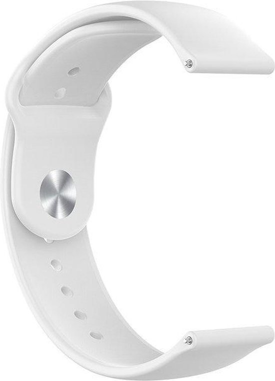 Strap-it Samsung Galaxy Watch 5 - Bracelet sport 40mm (blanc) - Bracelet silicone Galaxy Watch 5 40 mm - Incl. protection d'écran protecteur d'écran - Protecteur d'étui de protection d'étui - Étui rigide transparent à couverture complète