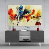 Glasschilderijen - Abstract kleuren - Woonkamer - Slaapkamer- Moderne Schilderij - 72x46 cm