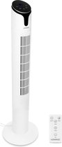 Ventilateur de Luxe VONROC - Ventilateur tour - hauteur 110 cm - Incl. télécommande - 3 vitesses - fonction pivotante - minuterie 15 heures - blanc