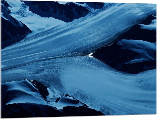 Acrylglas - Schilderij - Sneeuw - Kleuren - Bergen - 100x75 cm Foto op Acrylglas (Met Ophangsysteem)