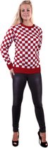 Gebreide Sweater Rood Wit Geblokt Brabant - Rood - M/L - Carnavalskleding - Verkleedkleding