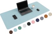 WURK Professionele Bureau Onderlegger Kunstleer - Bureau Organizer – Bureaumat – Bureau Accessoires – Muismat XXL - Inclusief Kabel Clip - Baby Blauw - 120x60