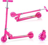 FOXSPORT Kinderstep - Kick Step - Aluminium - Voor Jongens en Meisjes - lichtgevende wielen - Vanaf 3-12 Jaar - Step - Kinderstepjes - Draagkracht tot 50 kg - rode roos