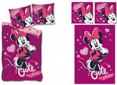 Disney Minnie Mouse dekbedovertrek - eenpersoons - Cute is a Lifestyle 140 x 200 cm. dekbed - Roze