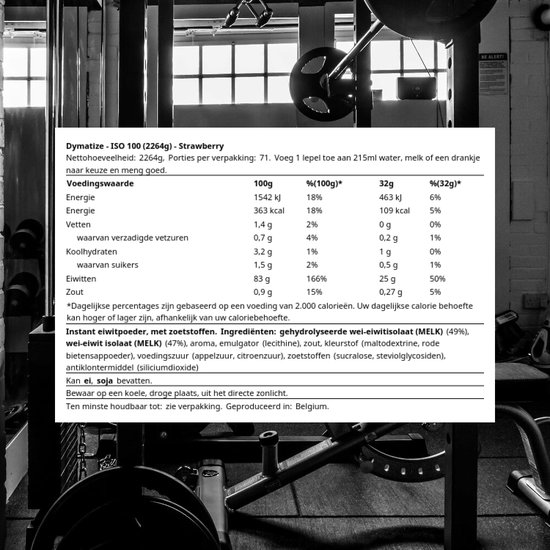 Dymatize ISO-100 Hydrolyzed - Eiwitpoeder / Eiwitshake - 2200 gram - Aardbei — afbeelding 4