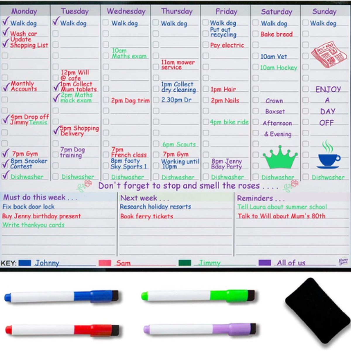 Planning Semaine Magnetique Emploi Du Temps,Tableau Semainier