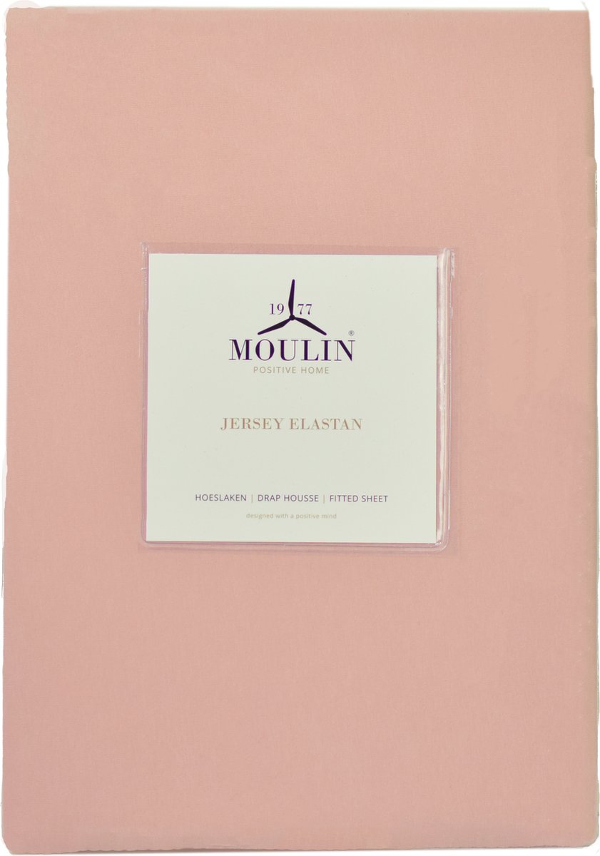 Moulin - Hoeslaken - Jersey - Elastan - Pink - 180/200x200/220cm - Hoek 40 cm