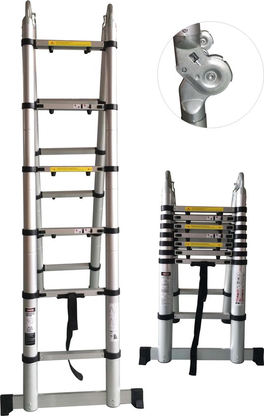Kaal Beangstigend delicatesse Telescopische Ladder Dubbel, 6,40 Meter | bol.com