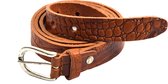 Stijlvolle Camel kleurige Nerf Lederen Riem -Maat 95 | 3 cm breed gemaakt van mooi leder met croco print