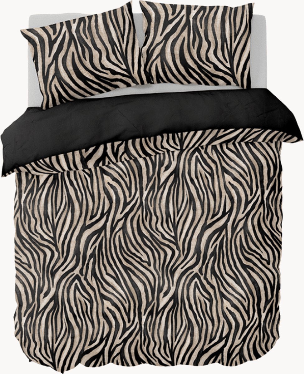 Y-not® - Luxe Velvet Tijger Zwart Goud Dekbedovertrek met Chique Hotelontwerp - Kreukvrij en Anti-allergisch - Inclusief Kussenslopen - 2 Persoons 200x200/220 - Wasbaar op 40°C - 100% Microvezel