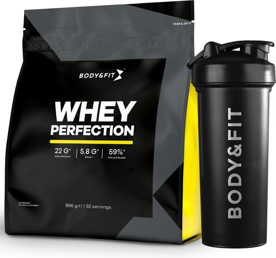 Body & Fit Bundle - Essential Shaker & Whey Perfection Vanille 896 grammes  (32 shakes) | bol