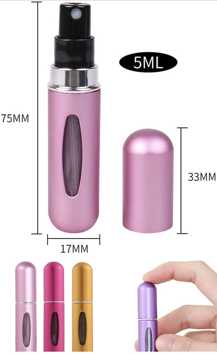 Mini draagbare fles- navulling parfum hervulbare fles 5ml-lege reisparfumverstuiverfles