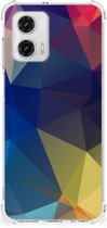 Telefoon Hoesje Motorola Moto G73 Hoesje maken met transparante rand Polygon Dark
