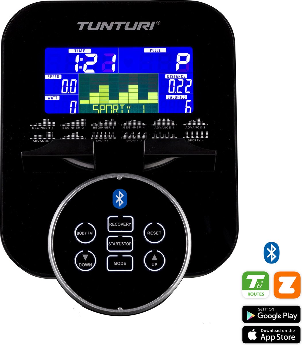 Afbeelding 3 van Tunturi FitCross 50i - Crosstrainer - Fitnessapparaat - 20 programma's - 32 weerstanden - Bluetooth - Hartslagmeter - Multi grip - Incl. Trainingsapp