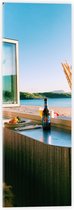 Acrylglas - Strand - Zee - Uitzicht - Ramen - Eten - Drinken - Kleuren - Planten - 20x60 cm Foto op Acrylglas (Wanddecoratie op Acrylaat)