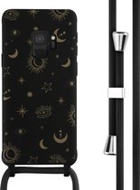 iMoshion Hoesje Geschikt voor Samsung Galaxy S9 Hoesje Met Koord - iMoshion Siliconen design hoesje met koord - Zwart / Sky Black