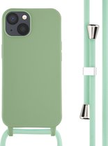 Coque iPhone 13 - Coque en Siliconen iMoshion avec cordon - Vert