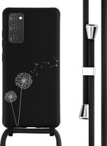 iMoshion Hoesje Geschikt voor Samsung Galaxy S20 FE Hoesje Met Koord - iMoshion Siliconen design hoesje met koord - Zwart / Dandelion Black