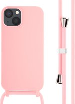 iMoshion Hoesje Geschikt voor iPhone 13 Hoesje Met Koord - iMoshion Siliconen hoesje met koord - Roze
