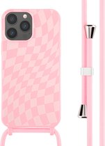 iMoshion Hoesje Met Koord Geschikt voor iPhone 13 Pro Max - iMoshion Siliconen design hoesje met koord - Roze / Retro Pink