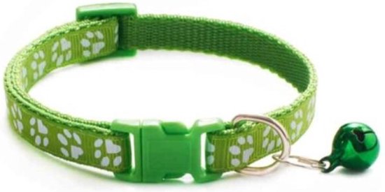 Verstelbare dieren halsbandje | Voor Hond & Kat | Katten halsbandje | Honden halsbandje | Met belletje | GROEN