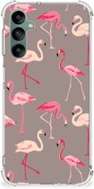 Hoesje met naam Geschikt voor Samsung Galaxy A24 Telefoonhoesje met doorzichtige rand Flamingo