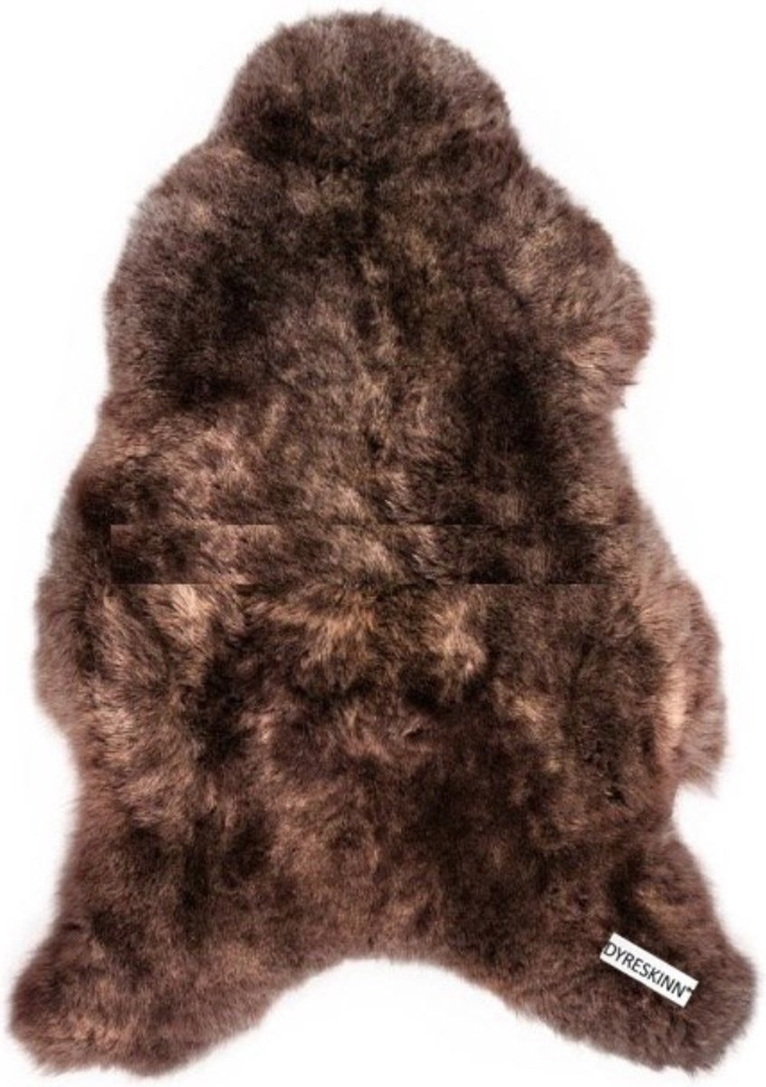 Dyreskinn IJslandse schapenvacht - kastanjebruin - kortharig - ca. 100 x 65 cm
