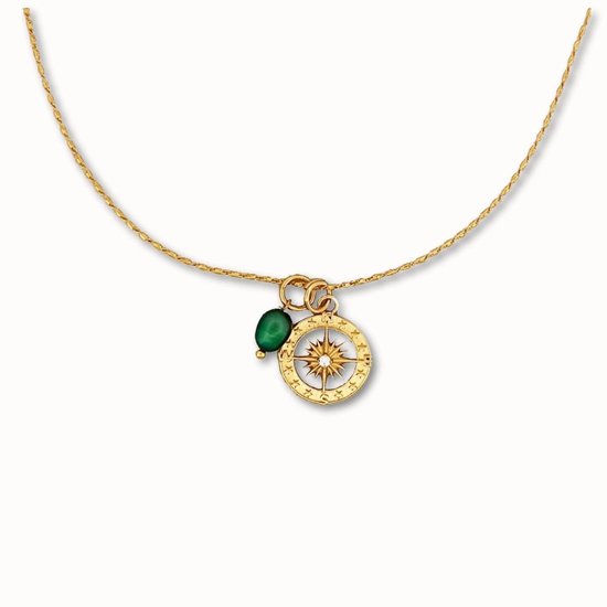 ByNouck Jewelry - Collier Roadtrip - Bijoux - Collier Femme - Plaqué Or - Vert - Collier