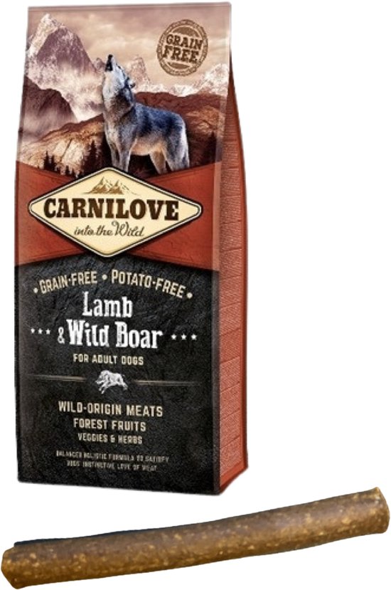 Carnilove - Lamb Wild Boar Adult - 12 KG - Hondenvoer + Gratis Snack