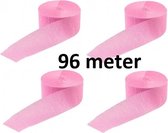 Crepe slinger - Slingers roze - 4 x 24 Meter - Totaal 96 meter.