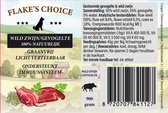 FLAKE'S CHOICE 900 gram - Hondenworst - Gestoomd - Wildzwijn/Gevogelte - Graanvrij - 10 stuks