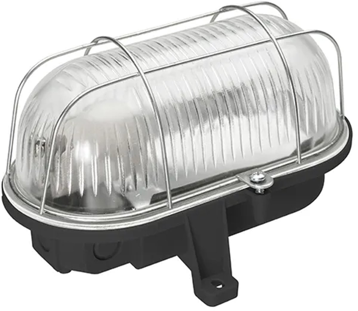 Bulleye wand/plafond lamp - E27 - glazen kap + metalen korf - IP44 - zwart