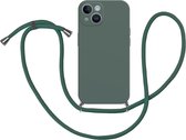 Cazy Soft TPU Telefoonhoesje met Koord - geschikt voor iPhone 14 - iPhone 14 Hoesje met Koord - Groen