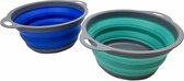 2.6 l Inklapbaar Bad-Opvouwbare wastafel - Draagbare wastafel-ruimtebesparende Plastic wastafel (Paars Blauw + Turquoise blauw)