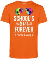 T-shirt Bril School's Out Forever | Geslaagd Cadeau | Afgestudeerd | Diploma | Oranje | maat 5XL