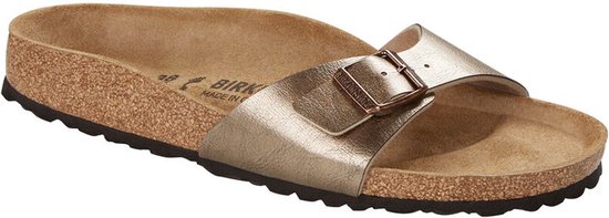 Birkenstock Madrid Slippers pour Femme Graceful Taupe Coupe Étroite | Taupe | Simili cuir | Taille 42
