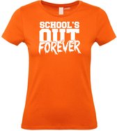 Dames T-shirt School's Out Forever | Geslaagd Cadeau | Afgestudeerd | Diploma | Oranje | maat S