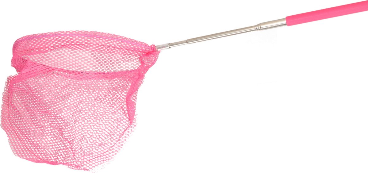 Gebro Visnet/schepnet - neon roze - metaal - 86 cm