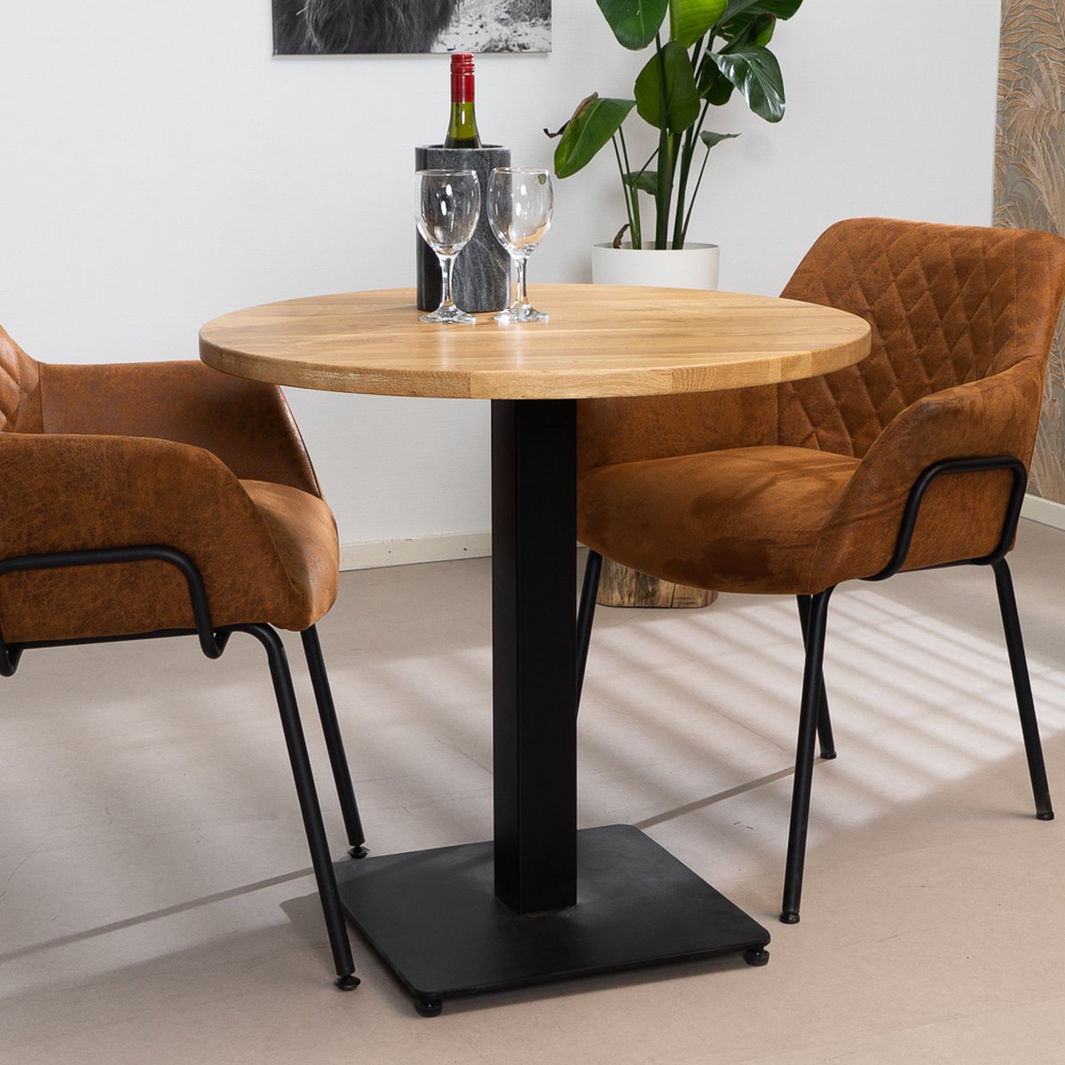 Bronx71® Bistrotafel rond Sven eikenhout Ø80 cm
