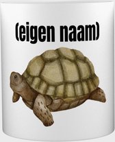 Akyol - tortue avec eigen naam Mug avec impression - tortue - amoureux des tortues - amoureux des animaux - cadeau - anniversaire - cadeau - contenu 350 ML