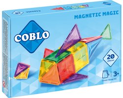 foto van Coblo Classic 20 stuks - Magnetisch speelgoed - Montessori speelgoed - Magnetische Bouwstenen - Magnetische tegels - STEM speelgoed - Cadeau kind - Speelgoed 3 jaar t/m 12 jaar - Magnetisch speelgoed bouwblokken