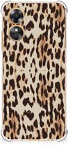 Hippe Hoesje OPPO A17 Smartphone hoesje met doorzichtige rand Leopard
