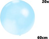 20x Mega Ballon 60 cm bleu clair - Ballon carnaval festival party fête anniversaire pays thème air hélium