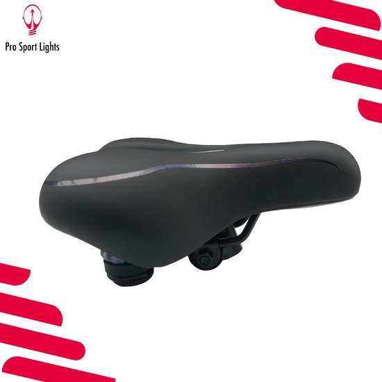 Selle De Vélo Confort Large Sans Nez - Gel PU - Universelle Homme/femme - Noire