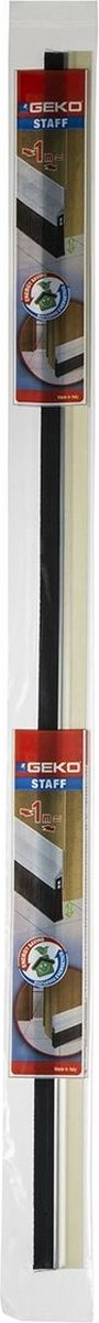 Geko 940006 Zugluftstopper aus hartem PVC mit Burste- Selbstklebende Turdichtung - Verhindert Zugluft und Bodenstaub, Lange: 1 m, transparent