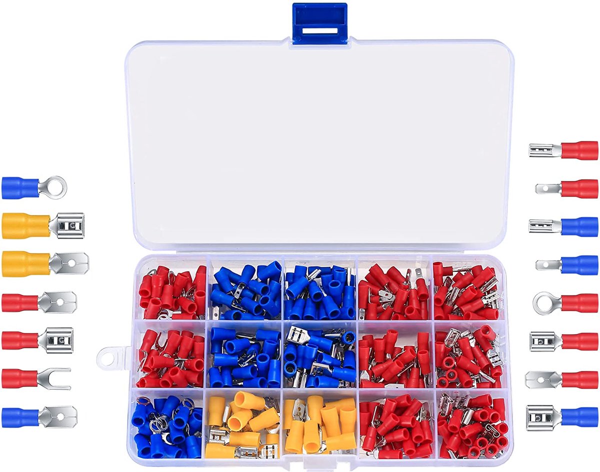 Lot De 280 Cosses électriques Isolées à Sertir - Assortiment Connecteurs - Neuf
