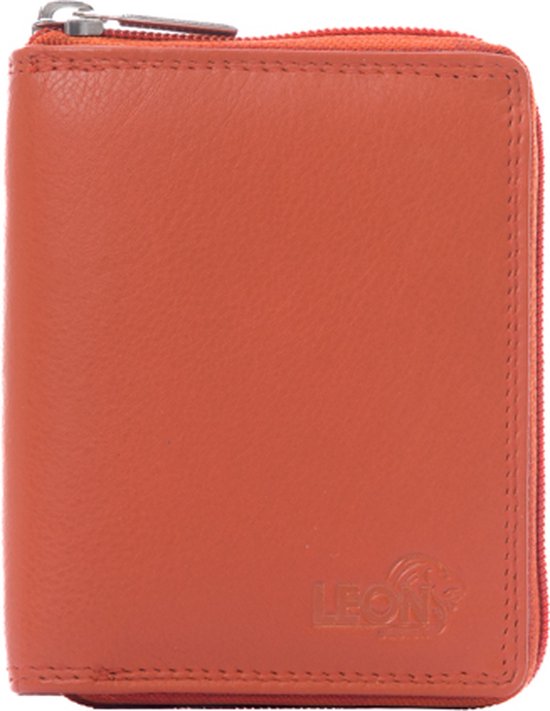 LeonDesign - 16-W8180-14 - femme - portefeuille - orange - cuir
