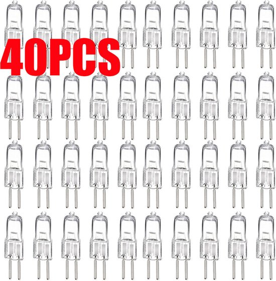 40 stuks kleine halogeenlampjes met G4 fitting.