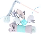 Kattenspeelgoed - 7-delig - Kattenspeeltjes - blauw - Intelligentie - Speelgoed voor Katten - Kattenhengel - Speelmuisjes - Kattenspeeltjes - Dierendag