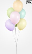 10x Luxe Ballon pastel mix kleuren 30cm - biologisch afbreekbaar - Festival feest party verjaardag landen helium lucht thema